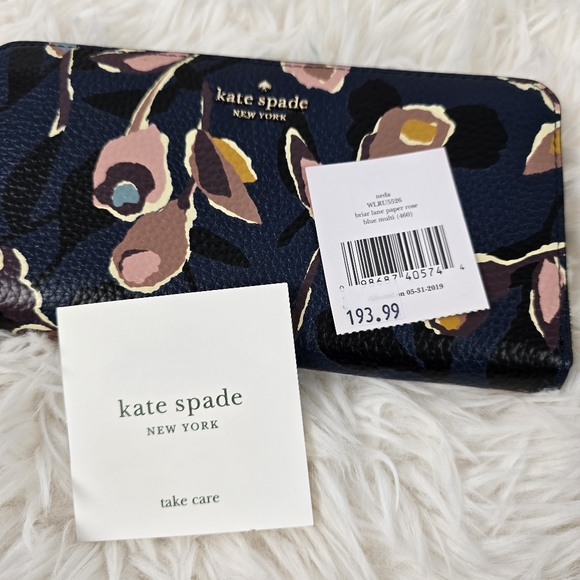 Kate Spade Zip Around Wallet Briar Lane Paper Rose - Picture 15 of 15